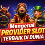 Logo berbagai provider slot terbaik dunia seperti Pragmatic Play, PG Soft, Microgaming, dan NetEnt.